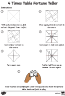 4 Times Table Fortune Teller Template