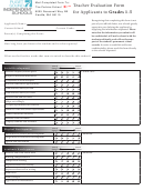 Teacher Evaluation Form For Applicants To Grades 1-5 - Puget Sound Independent Schools Printable pdf