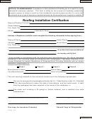 Roofing Installation Certification Form Printable pdf