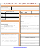 Automobile Bill Of Sale By Owner Template Printable pdf