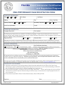 Cicrp-form 002 - Oral Performance Exam Registration Form - Florida Court Interpreter Certification And Regulation Program