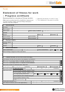 Statement Of Fitness For Work - Progress Certificate Form - Nt Worksafe