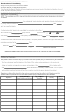 Form 2 - Ohio Declaration Of Candidacy Form - Secretary Of State