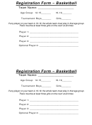 Basketball Registration Form Printable pdf