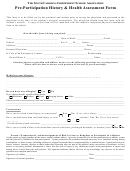 Pre-participation History & Health Assessment Form - The South Carolina Independent School Association