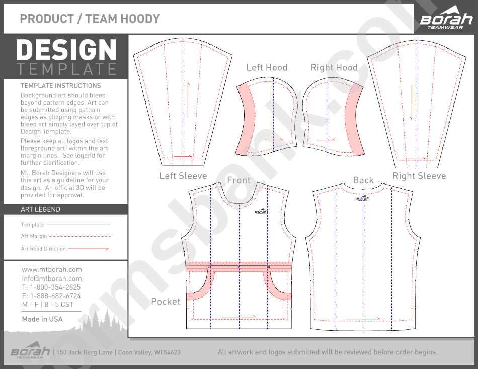 Product/team Hoody Design Template - Borah Teamwear