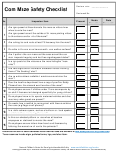 Fillable Corn Maze Safety Checklist Template Printable pdf