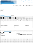 Fillable Silent Auction Donation Form - Fairbanks Symphony Orchestra Printable pdf