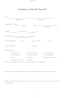 Certificate Of Health Form