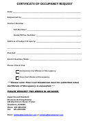 Fillable Certificate Of Occupancy Request Template Printable pdf
