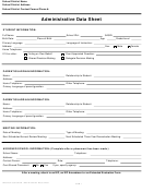 Administrative Data Sheet For Student