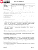 Sample Job Description Template - Instructor Of American Sign Language - Cochise College