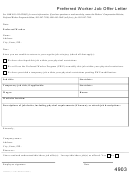 Preferred Worker Job Offer Letter Printable pdf