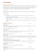 Sample Chef Resume Template Printable pdf