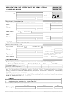 Form 72a - Application For Certificate Of Completion Building Work - Circular Head Council Tasmania, Australia Printable pdf
