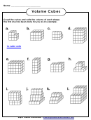 Volume Cubes Worksheet With Answer Key
