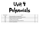 Unit 4 Polynomials Worksheet