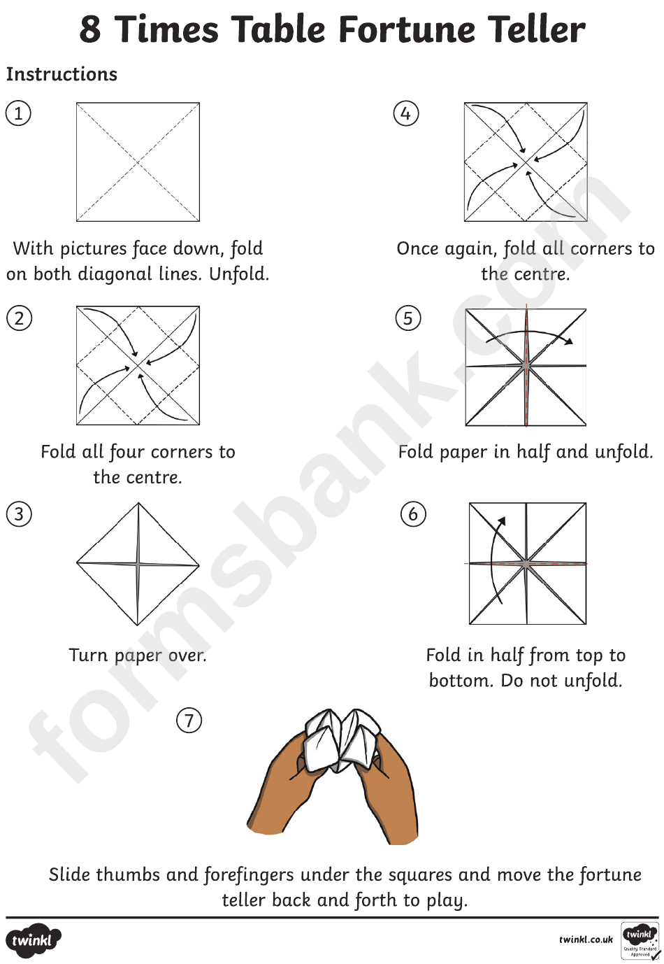 8 Times Table Fortune Teller Template