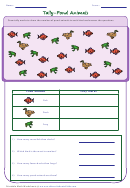 Tally-pond Animals Chart Worksheet With Answers