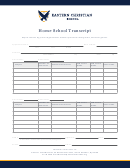 Home School Transcript Template - Eastern Christian School Printable pdf