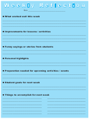Weekly Reflection Journal For Students Template