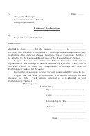 Letter Of Declaration Template