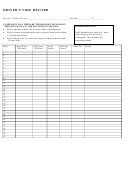 Driver's Time Record Log Book Template