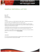 Sample Referral Letter - Lisa Macqueen Cleaning Marketer