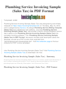 Plumbing Service Invoicing Sample Printable pdf