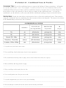 Conditional Tense & Practice English Grammar Worksheet 4j Printable pdf