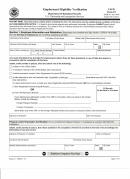 Uscis Form I-9 - Employment Eligibility Verification Printable pdf