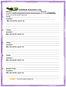 Summer Reading Log Template For Grade K Printable pdf
