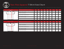 Two Five Apparel T-Shirt Size Chart Printable pdf