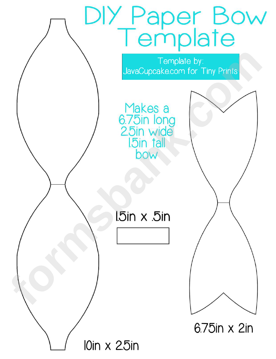 Bow Template printable pdf download