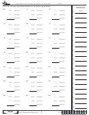 Equivalent Fractions, Decimals And Percents Worksheet With Answer Key