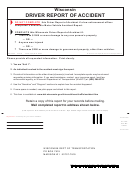Form Mv4002 - Wisconsin Driver Report Of Accident