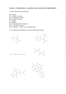 Stage 1 Chemistry: Alkenes And Alkynes Worksheet