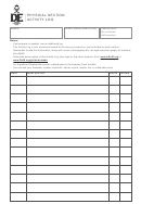 Physical Section Activity Log Template - Edofe Printable pdf