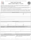 Fillable Form Mvd-10100 - Application For Gold Star Family Plate Printable pdf