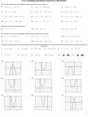 11.4 Graphing Quadratic Functions (parabolas) Math Worksheet With Answers