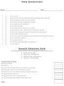 Sleep Questionnaire Evaluation Form