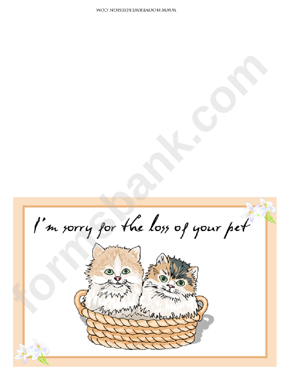 Sorry For Your Loss Sympathy Greeting Card Template