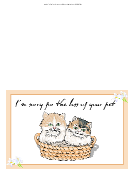 Sorry For Your Loss Sympathy Greeting Card Template