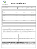 Form Vtr-122 - Rights Of Survivorship Ownership Agreement For A Motor Vehicle