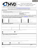 Form Mv57 - Application For Gold Star Family License Plate