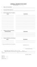 General Business Information Sheet Printable pdf