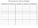 Thanksgiving Dinner Budget Template