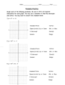 Parabola Practice - Graphing Quadratics In Standard Form Math Worksheet