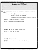 Cause And Effect Worksheet