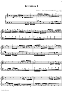 Invention 1 By Johann Sebastian Bach Piano Sheet Music Printable pdf
